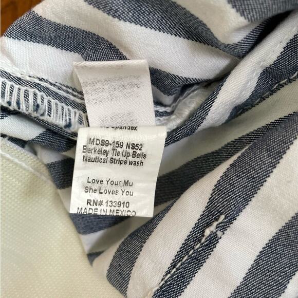 Show Me Your Mumu Mumu Blue Berkeley Tie Up Bells Nautical Stripe Jeans - Picture 14 of 15